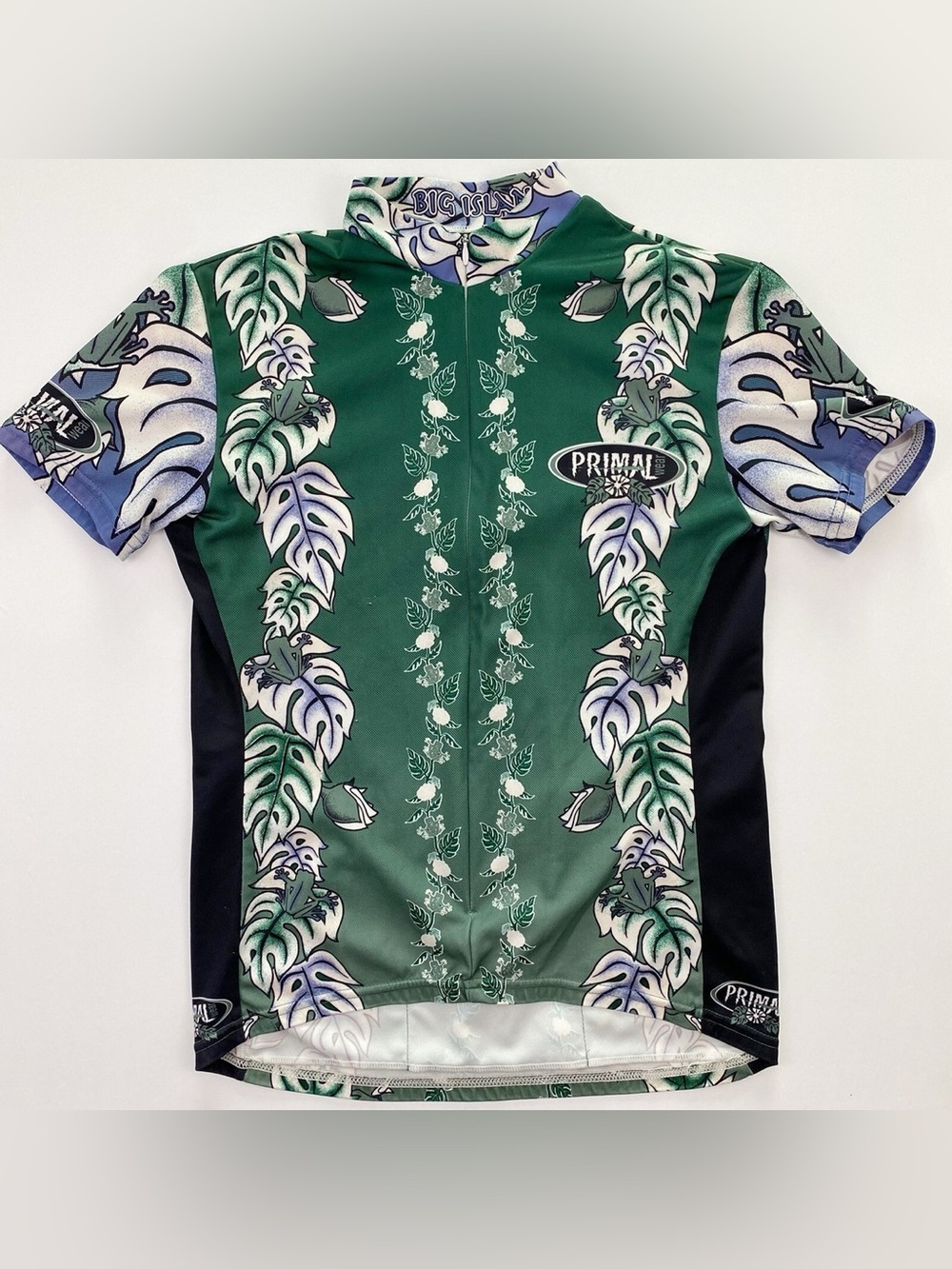 Primal Wear Woman’s Cycling Jersey Short Sleeve Top  / Green Leaf Frogs